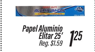 Papel Aluminio Elitar 25'