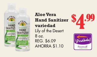 Aloe Vera Hand Sanitizer variedad Lily of the