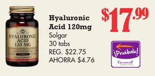 Hyaluronic Acid 120mg Solgar
