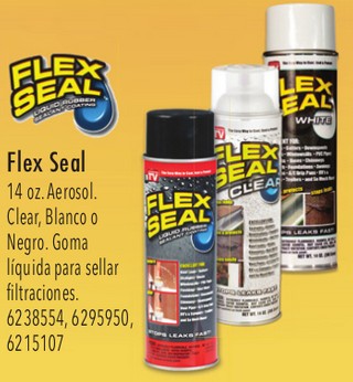 Flex Seal 14 oz Aerosol. Clear, Blanco o Negro