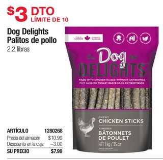 Dog Delights Palitos de Pollo
